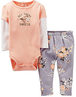 Carter's Long-Sleeve Bodysuit and Floral Pant Set - Girls newborn-24m