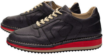 Maison Martin Margiela 7812 Maison Martin Margiela Charcoal Contrast Sole Grained Leather Trainers