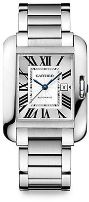 Cartier Tank Anglaise Stainless Steel Large Automatic Bracelet Watch