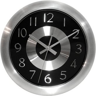 Infinity Instruments Mercury Black 10-Inch Aluminum Wall Clock