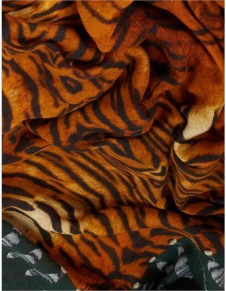 Vassilisa Orange Tiger Print Scarf