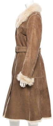 Burberry Suede and Shearling Coat