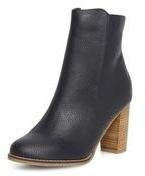 Dorothy Perkins Womens Navy heeled ankle boots- Navy