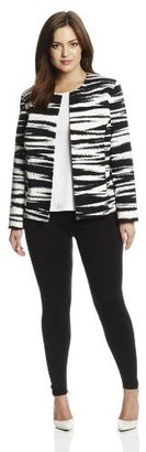 Kasper Women's Plus-Size Zebra Suit Jacket