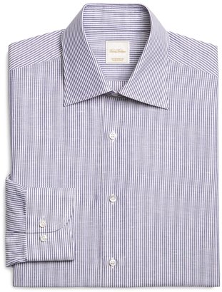 Brooks Brothers Blue and White Candy Stripe Luxury Dress Shirt