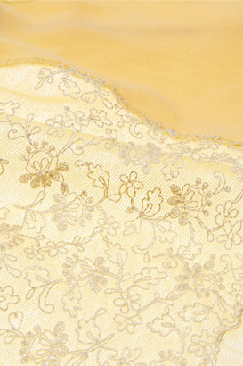 La Perla Sparkling Jasmine embroidered silk-georgette and stretch-tulle briefs
