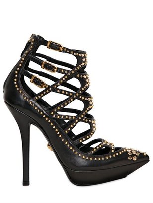Versace 130mm Calf Studs Cage Boots