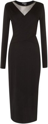 Vince Camuto Midi dress with jersey sheer panel