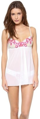 Hanky Panky Embroidered Mesh Babydoll with G-String