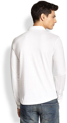 Emporio Armani Zippered Cotton Polo Shirt