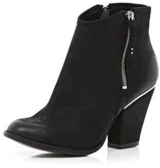 River Island Black smart western ankle boots