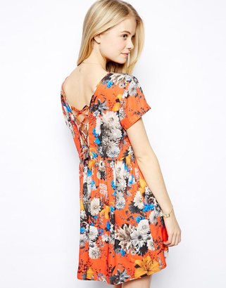 Pepe Jeans Floral Dress With Lace Back Detail