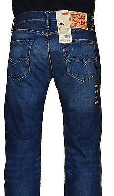 Levi's $78 Men's 505 Straight Fit Jeans Blue #0822