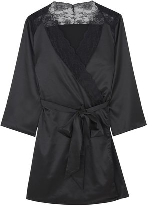 L'Agent by Agent Provocateur Marisela black satin robe