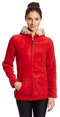 Charles River Apparel Women's Faux Fur Fleece Hoodie, Chili Red, 3X-Large