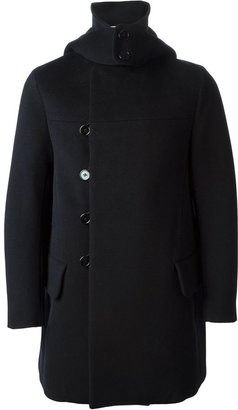 Carven off-center button fastening hooded coat