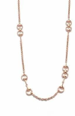 Gucci Horsebit 18K Pink Gold Necklace