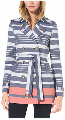 Michael Kors Striped Cotton Trench Coat