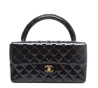 Chanel Pre-Owned Black Patent Kelly Flap Bag