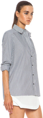 Jenni Kayne Button Down Cotton Shirt in Black & White