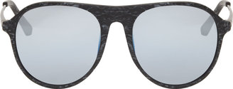 3.1 Phillip Lim Grey Flecked Aviator Linda Farrow Edition Sunglasses