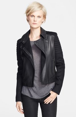 Vince Quilted Contrast Leather Jacket