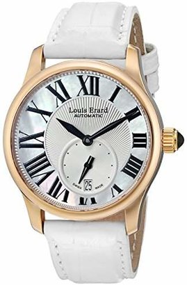 Louis Erard Women's 92602OR01.BACS5 "Emotion" 18k Rose Gold Automatic Watch with White Leather Band