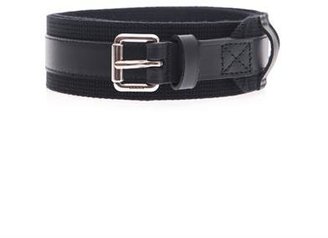 Gucci Leather and canvas belt