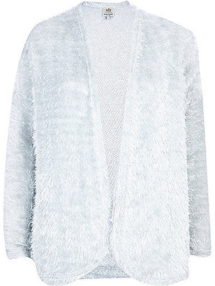 River Island Womens Grey fluffy eyelash knit open front cardigan