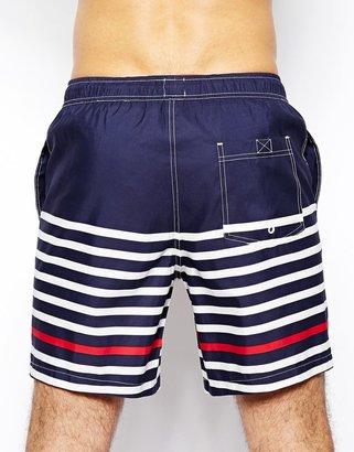 ASOS Swim Shorts In Mid Length With Stripe