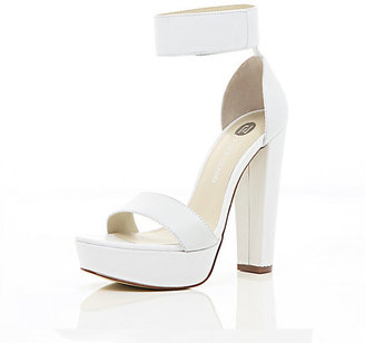 River Island Womens White chunky platform barely there sandals