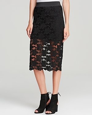 Free People Pencil Skirt - Knit Lace