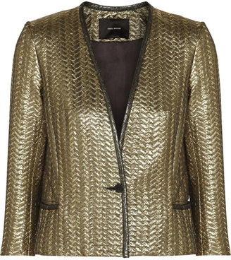 Isabel Marant Bezak quilted metallic lamé jacket