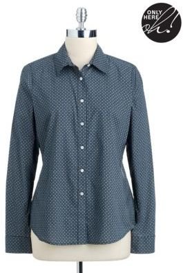 Lord & Taylor Printed Cotton Button-Down Shirt