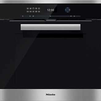 Miele H6461BP PureLine Single Electric Oven, Clean Steel