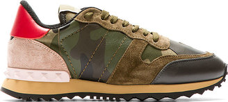 Valentino Gren Camo Patchwork Studded Sneakers