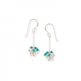 Oliver Bonas Silver Lei Cluster Turquoise  Earrings