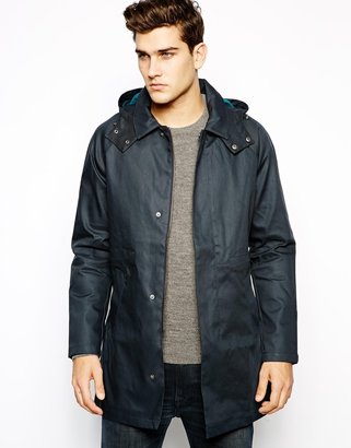 Selected Homme Trench Coat With Hood - Navy