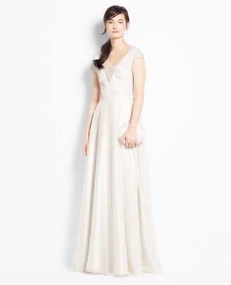 Ann Taylor Lace Cap Sleeve Wedding Dress