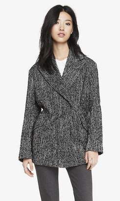 Express Double Breasted Tweed Cocoon Coat