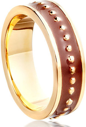 Astley Clarke Cappuccino enamel 18-carat gold vermeil ring
