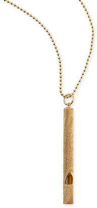 Brunello Cucinelli Metal Cylinder Whistle Necklace, Golden