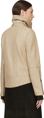 Helmut Lang Beige Leather Petal Jacket