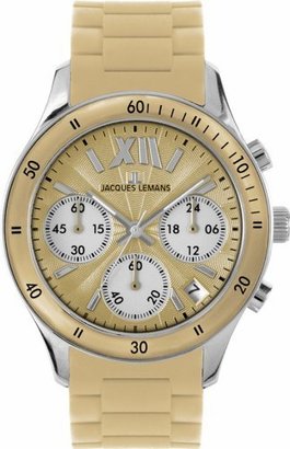 Jacques Lemans Women's 1-1587M Rome Sports Sport Analog Chronograph with Silicone Strap Watch
