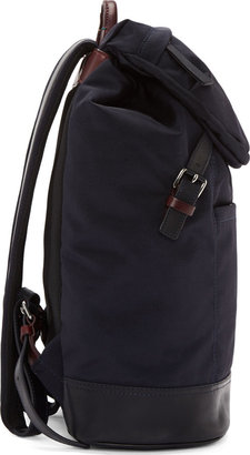 Paul Smith Navy Leather Trim Grosgrain Backpack