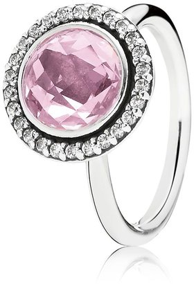 Pandora Design 7093 Pandora Clear and pink cubic zirconia silver ring