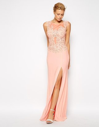 Forever Unique Veron Maxi Dress with Thigh Split - Pink