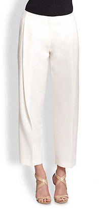 Lafayette 148 New York Pleated Crepe Ankle Pants