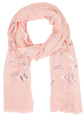 Per Una Scattered Dragonfly Print Scarf with Modal