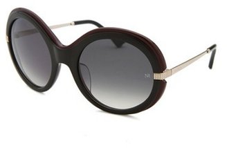 Nina Ricci Women's Round Black & Burgundy Sunglasses